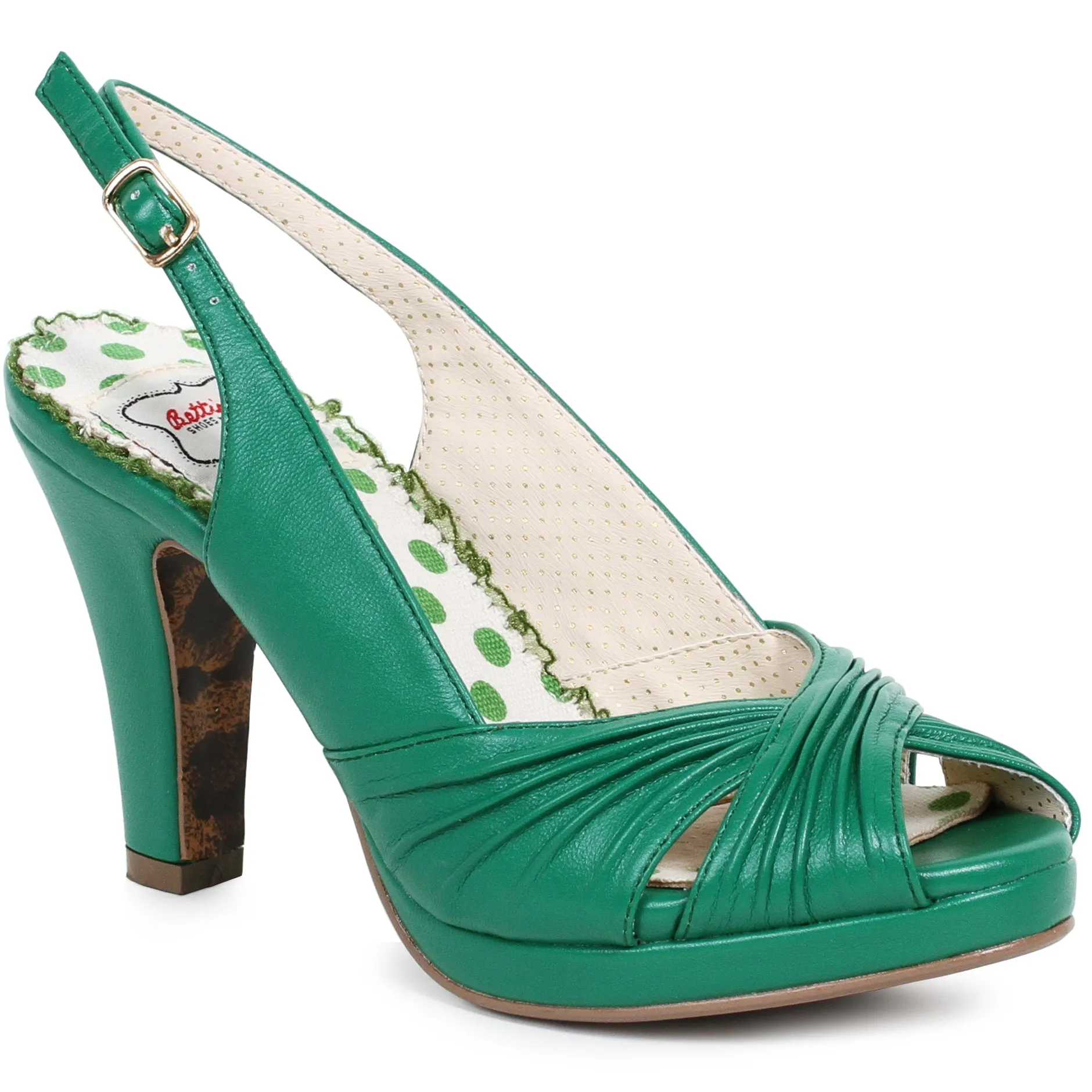 4 Ruched Peep Toe Sling Back