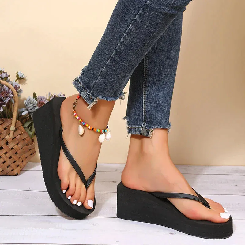 AMOZAE- - Fashion Women's Wedge Flip Flops