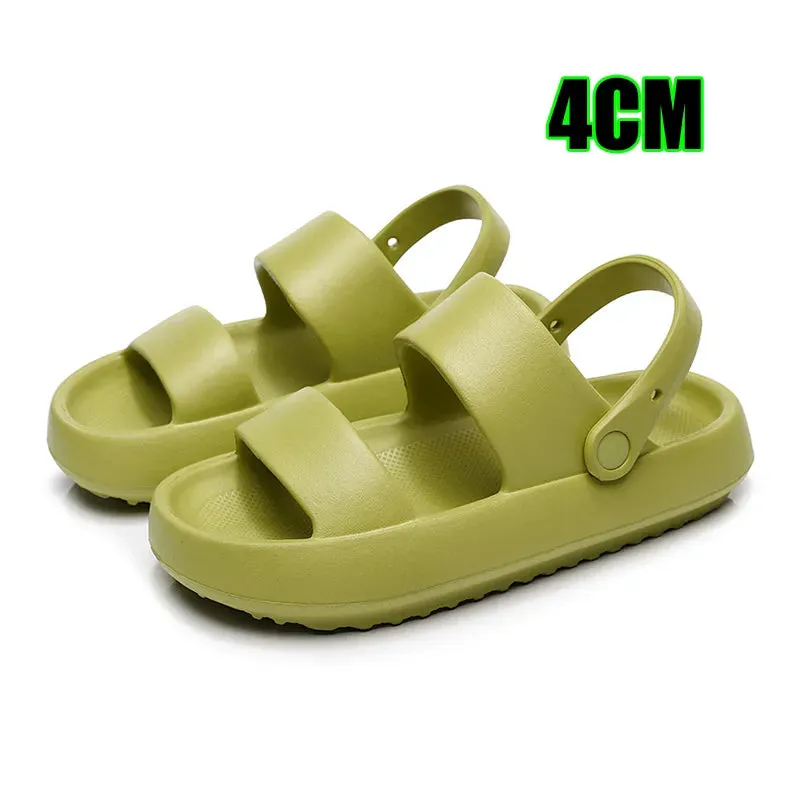 AMOZAE- - Summer Beach Platform Sandals Green EVA Slides