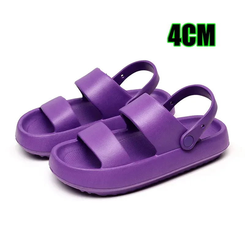 AMOZAE- - Summer Beach Platform Sandals Green EVA Slides
