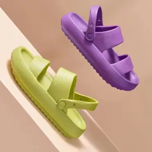 AMOZAE- - Summer Beach Platform Sandals Green EVA Slides