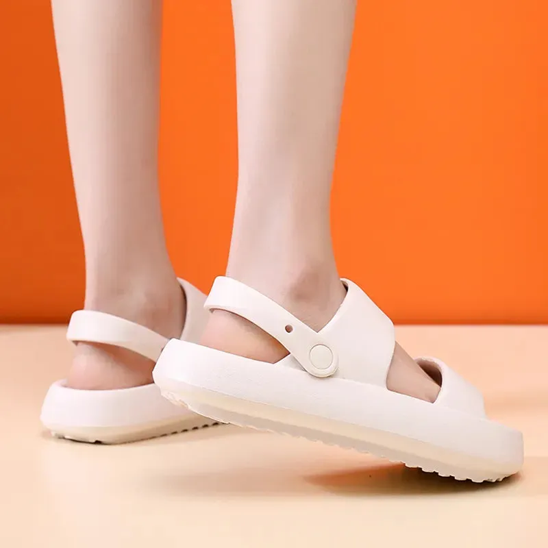 AMOZAE- - Summer Beach Platform Sandals Green EVA Slides