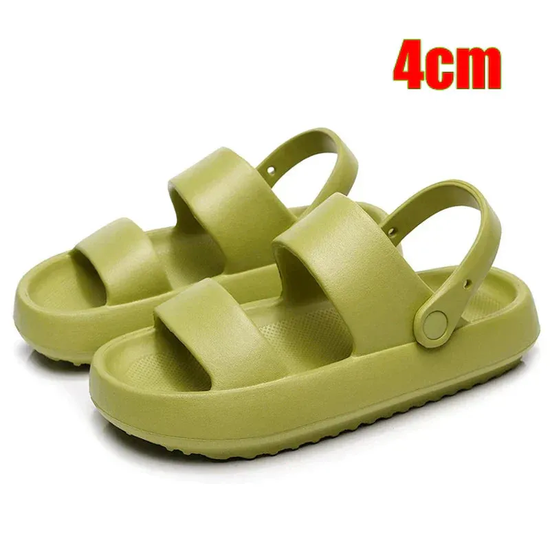 AMOZAE- - Summer Beach Platform Sandals Green EVA Slides
