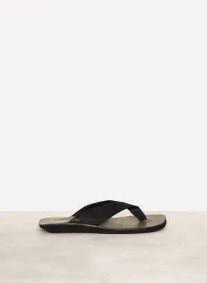 Black Calf Leather Thong
