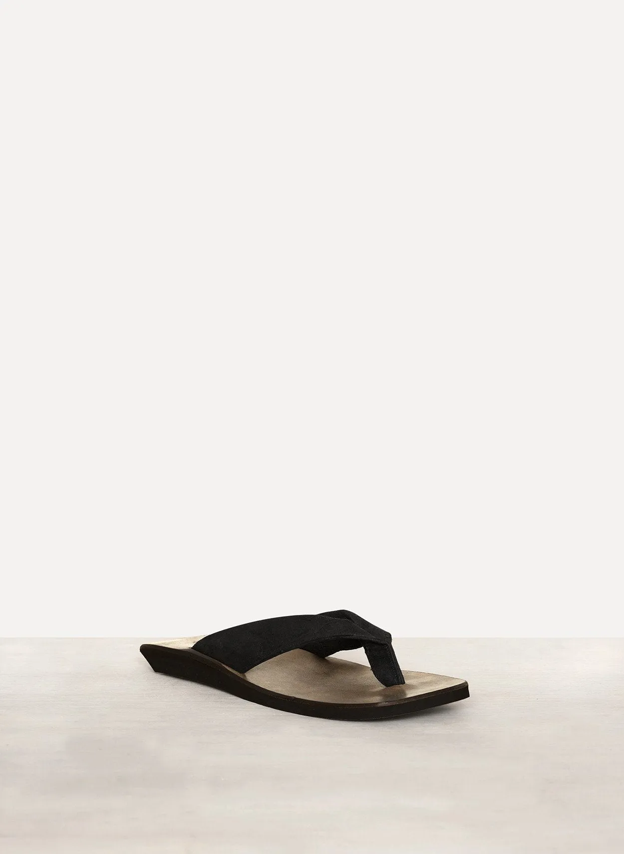 Black Calf Leather Thong