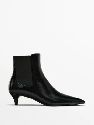 Black low-heel ankle boot