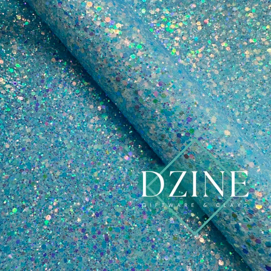 Blue chunky glitter glow in the dark roll