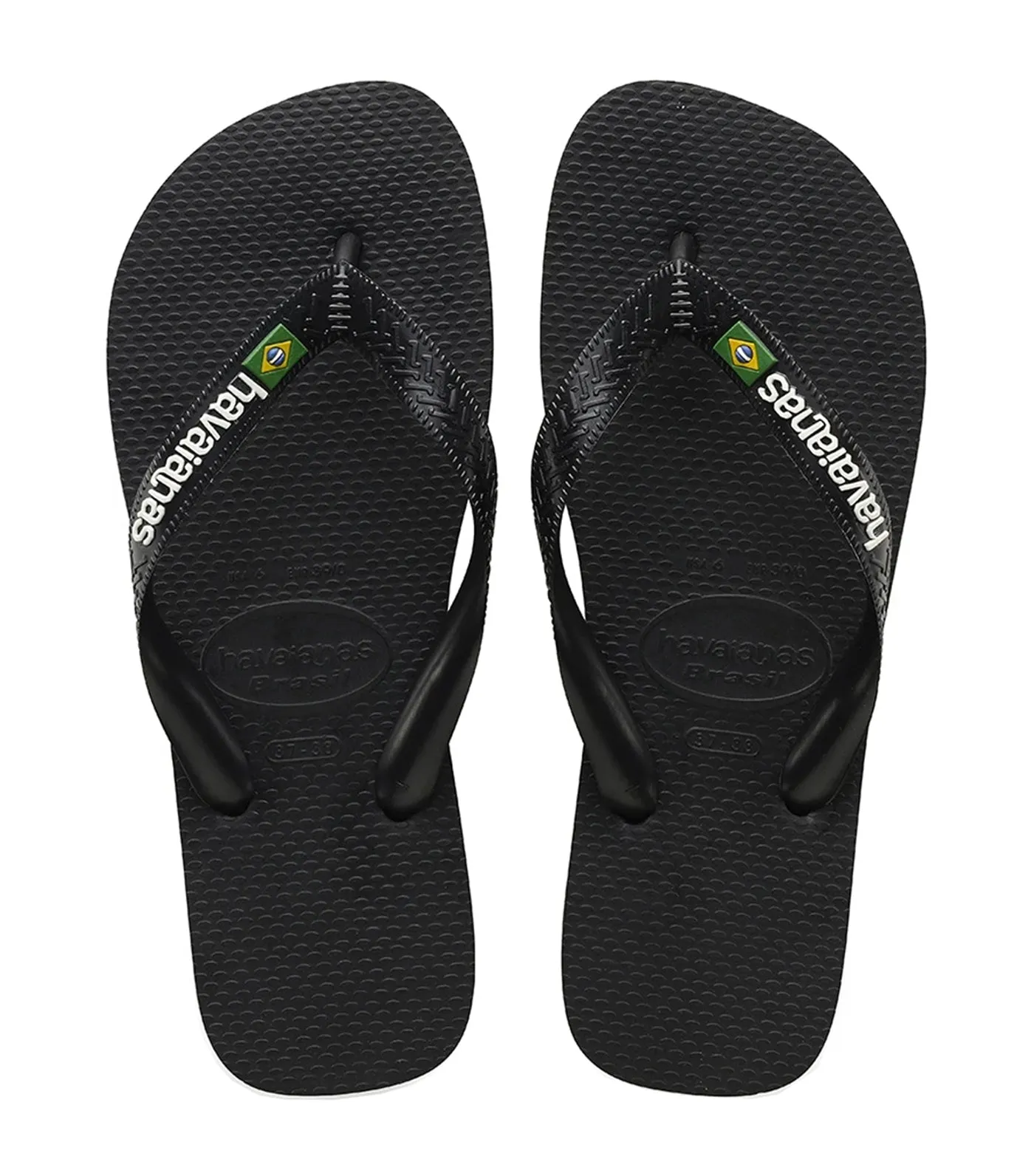 Brazil Logo Flip Flops - Black