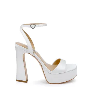 Caia - Platform Sandal with Heart-Shaped Buckle - Soft White