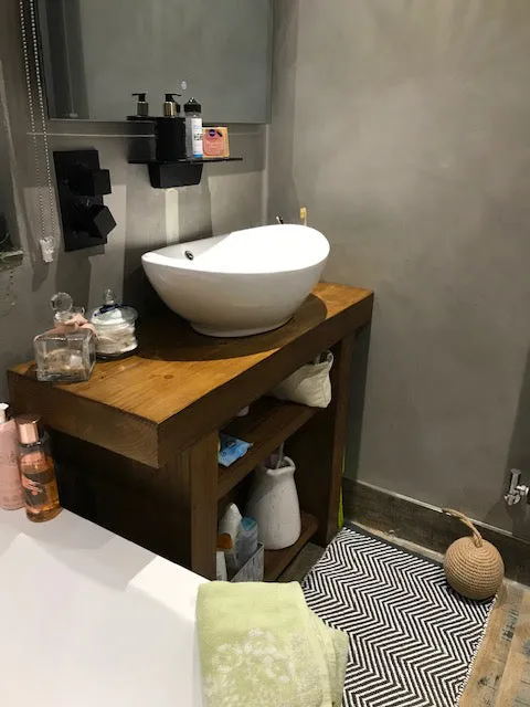 Chunky Wooden Bathroom Basin Unit - solid wood vanity