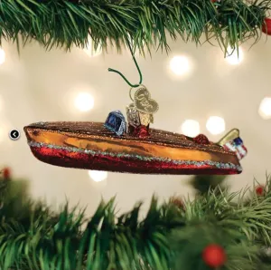 Classic Wood Boat Ornament