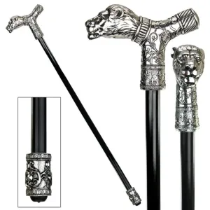Collectible Gentleman  Walking Stick Empress Lion Head On Metal Shaft
