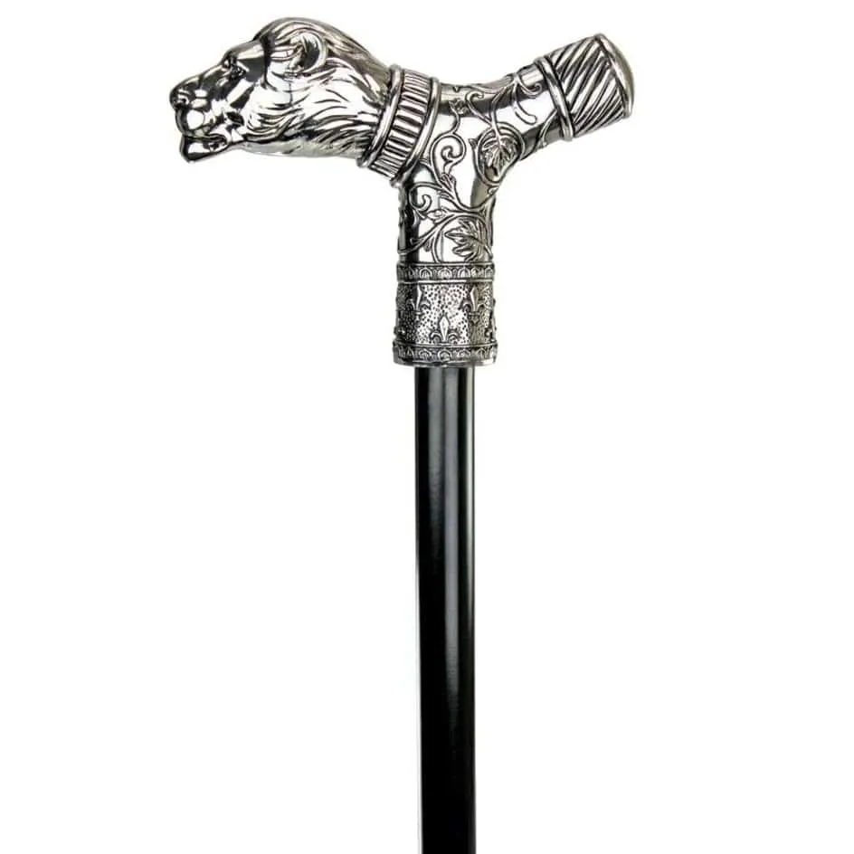 Collectible Gentleman  Walking Stick Empress Lion Head On Metal Shaft