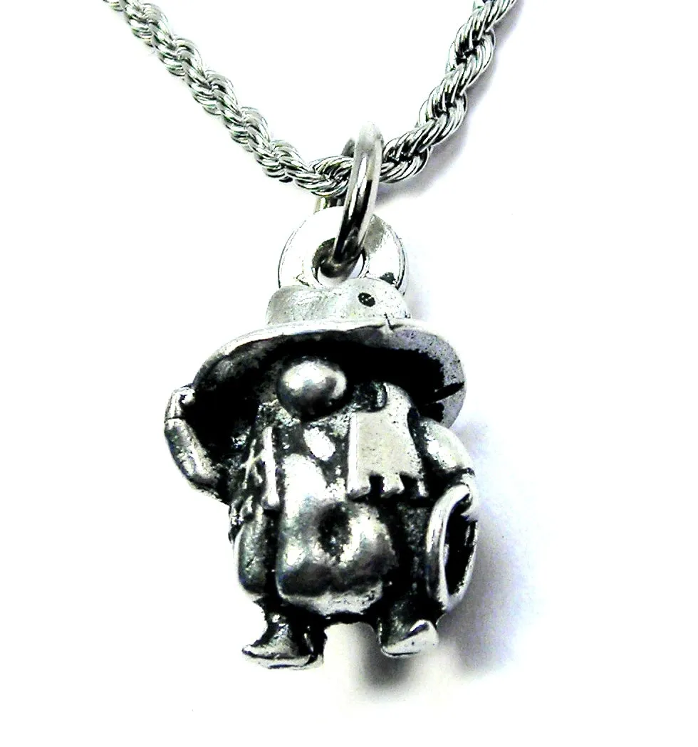 Cowboy Gnome my hero wears cowboy boots  3D  Charm Necklace