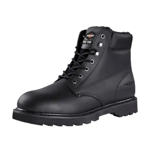 Diamondback Work Boots, 13, Medium W, Black, Leather Upper, Lace-Up, Steel Toe, With Lining