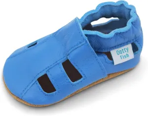 Dotty Fish Infant and Toddler Soft Leather Sandals  Barefoot-Friendly, Non-Slip Suede Sole, Podiatrist Recommended, Breathable Baby-Safe Leather, British Brand  Fits 04 Years