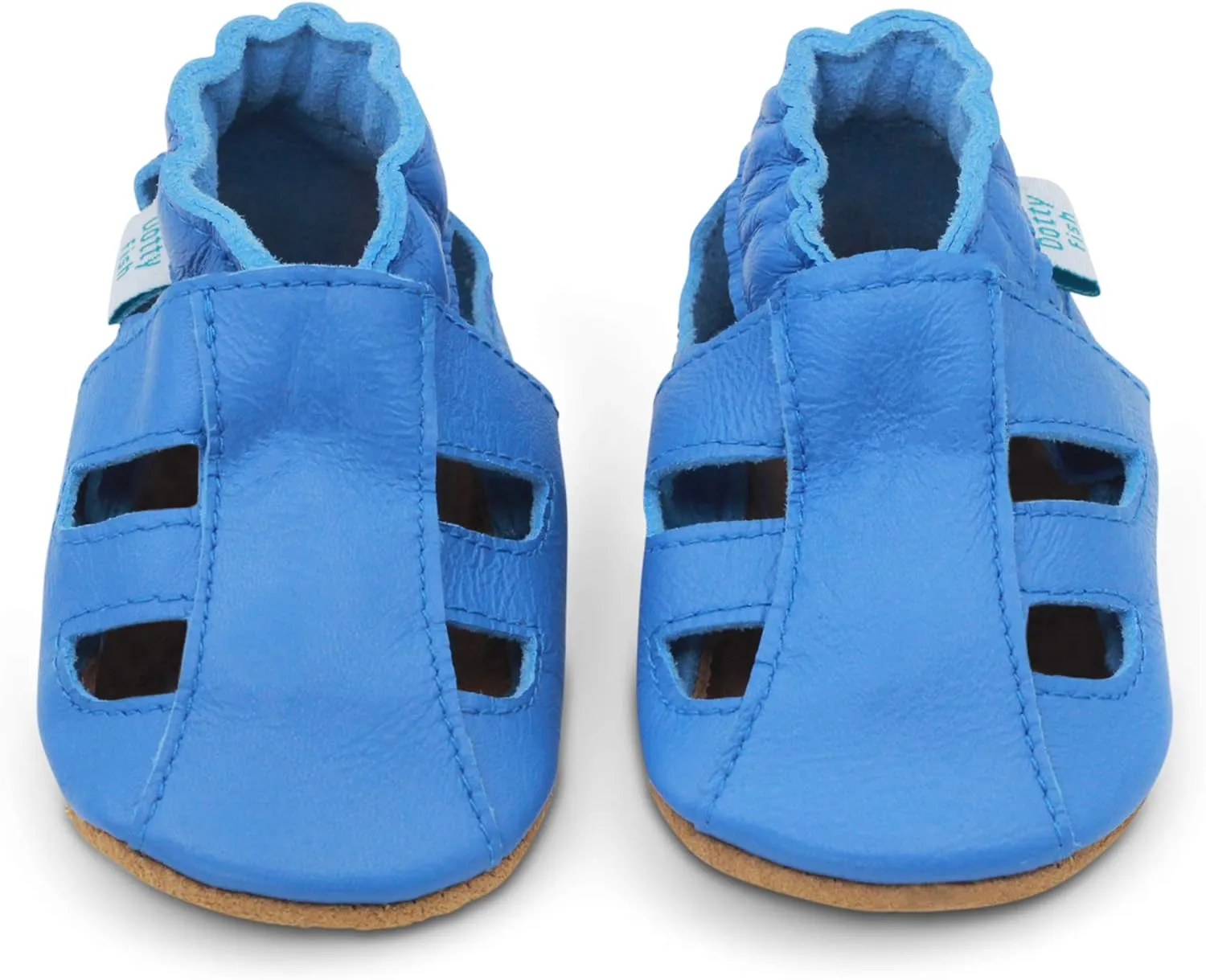 Dotty Fish Infant and Toddler Soft Leather Sandals  Barefoot-Friendly, Non-Slip Suede Sole, Podiatrist Recommended, Breathable Baby-Safe Leather, British Brand  Fits 04 Years