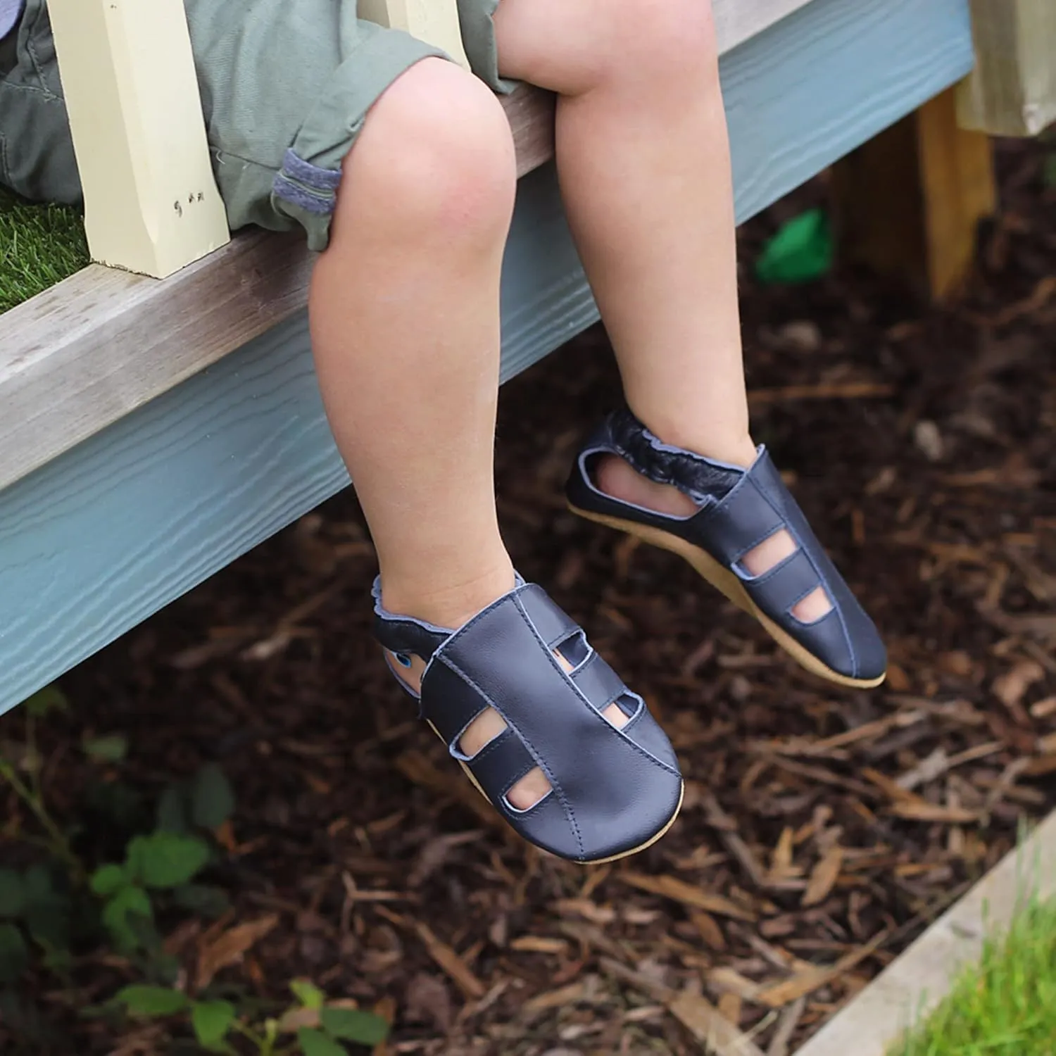 Dotty Fish Infant and Toddler Soft Leather Sandals  Barefoot-Friendly, Non-Slip Suede Sole, Podiatrist Recommended, Breathable Baby-Safe Leather, British Brand  Fits 04 Years