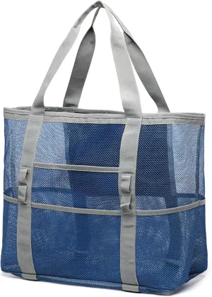 F-color Mesh Beach Bag Family - Large Tote Bag for Cruise Pool Toys Beach Vacation Essentials