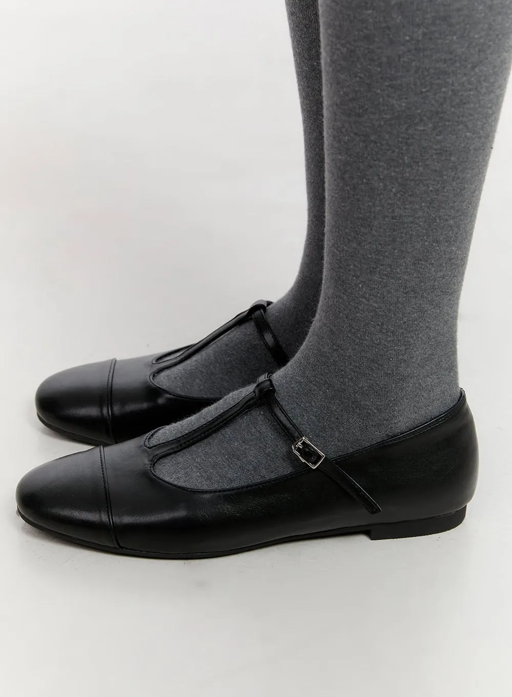 Faux Leather Buckle Loafers CO431