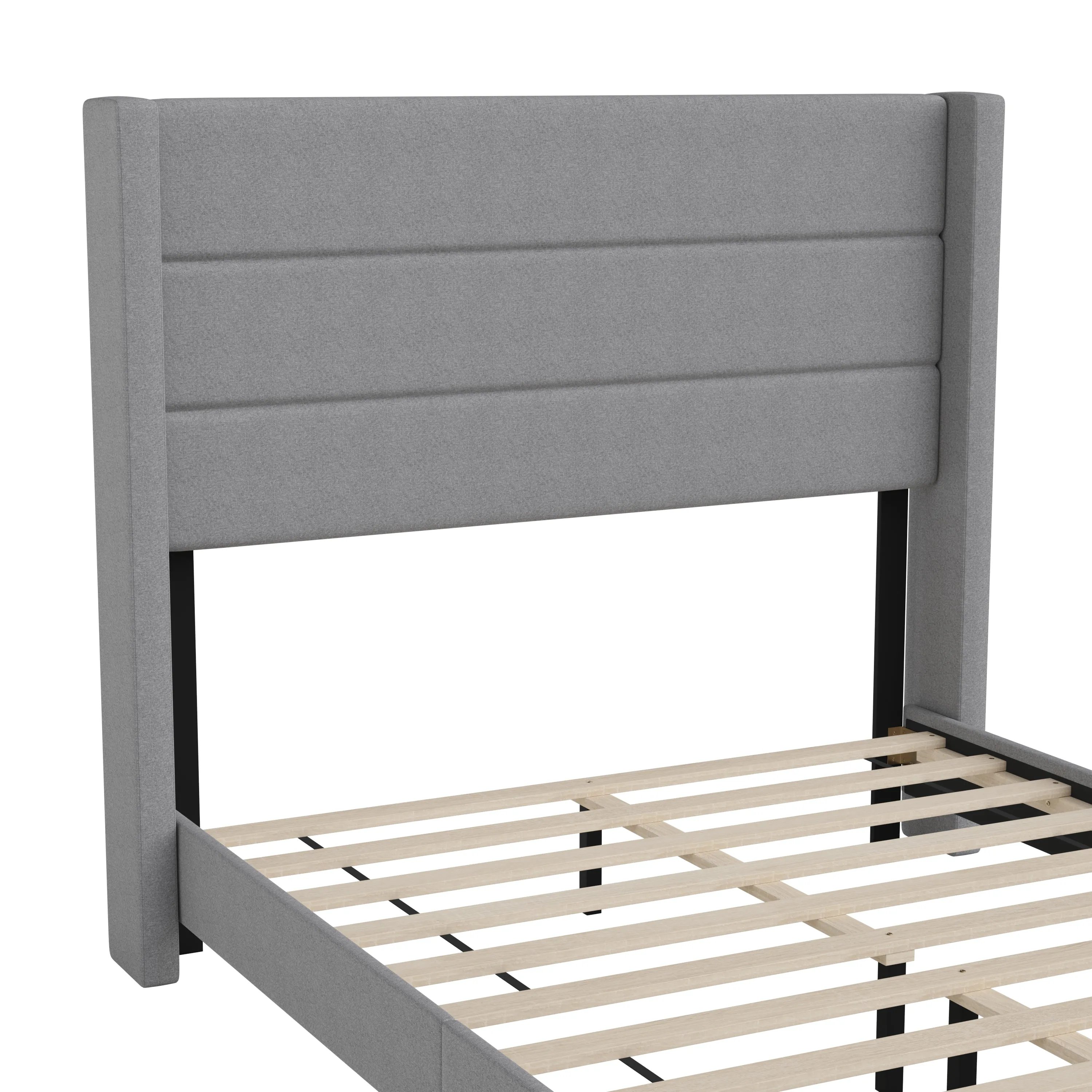 Gray Full Platform Bed YK-1078-GY-F-GG