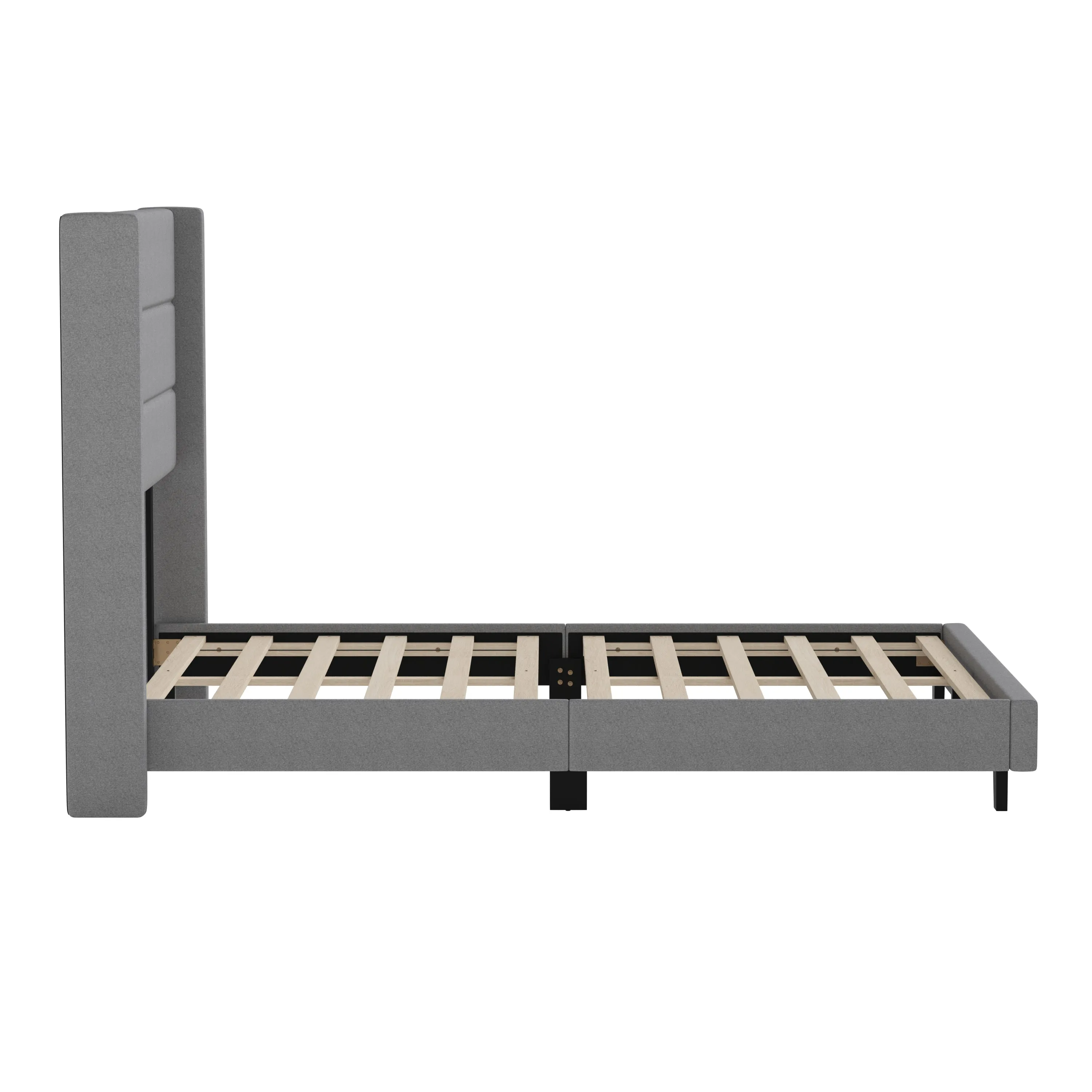 Gray Full Platform Bed YK-1078-GY-F-GG
