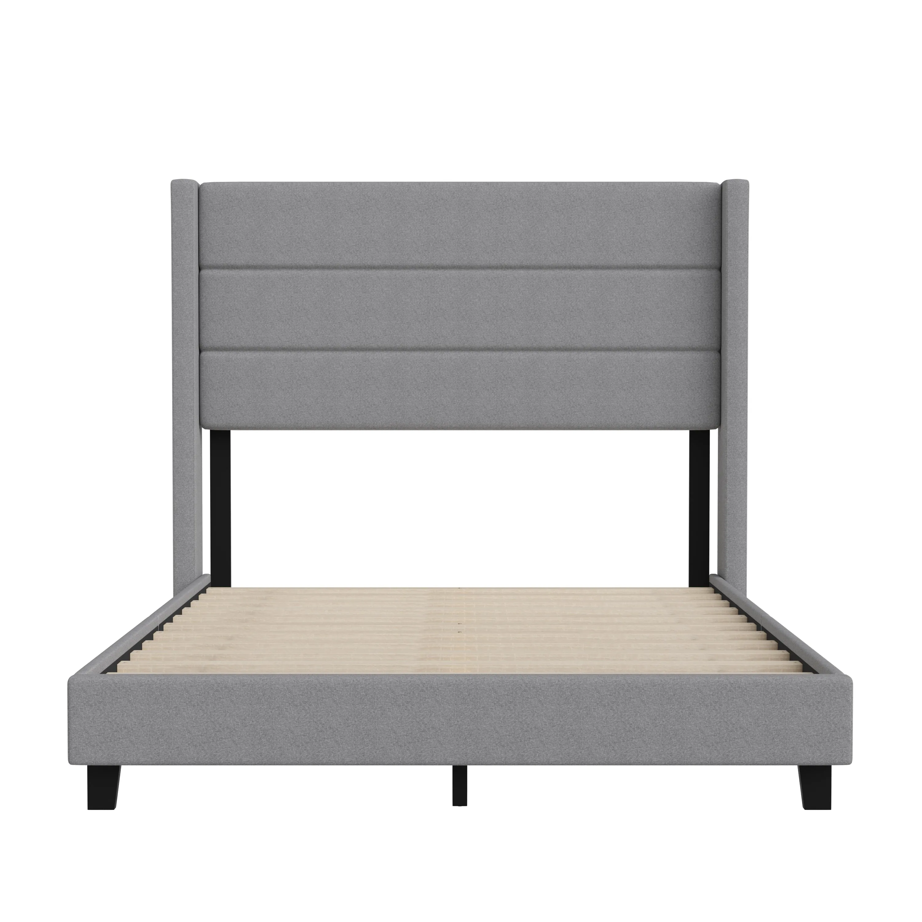 Gray Full Platform Bed YK-1078-GY-F-GG