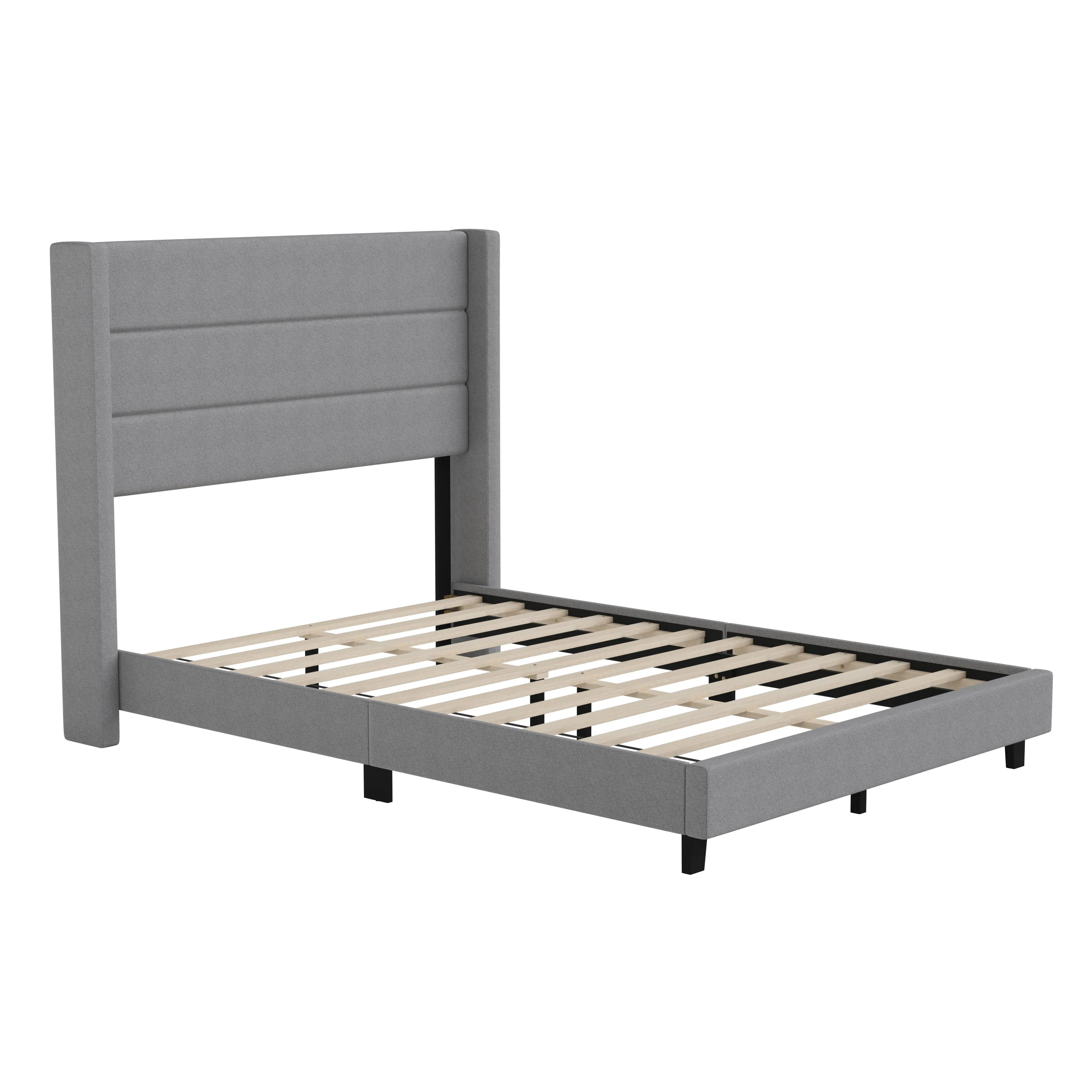 Gray Full Platform Bed YK-1078-GY-F-GG