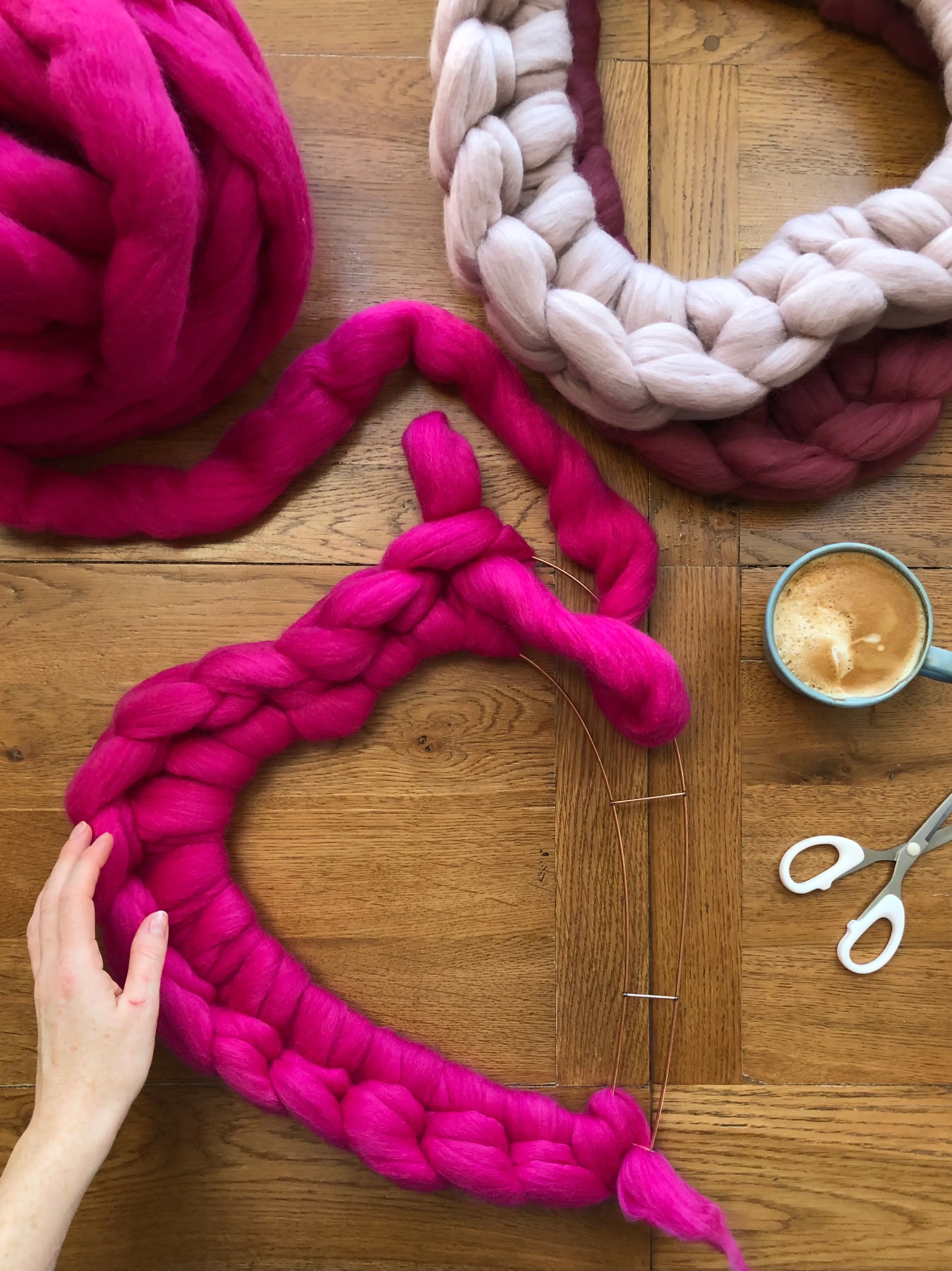 Handcrafted Woolly Heart Wreath