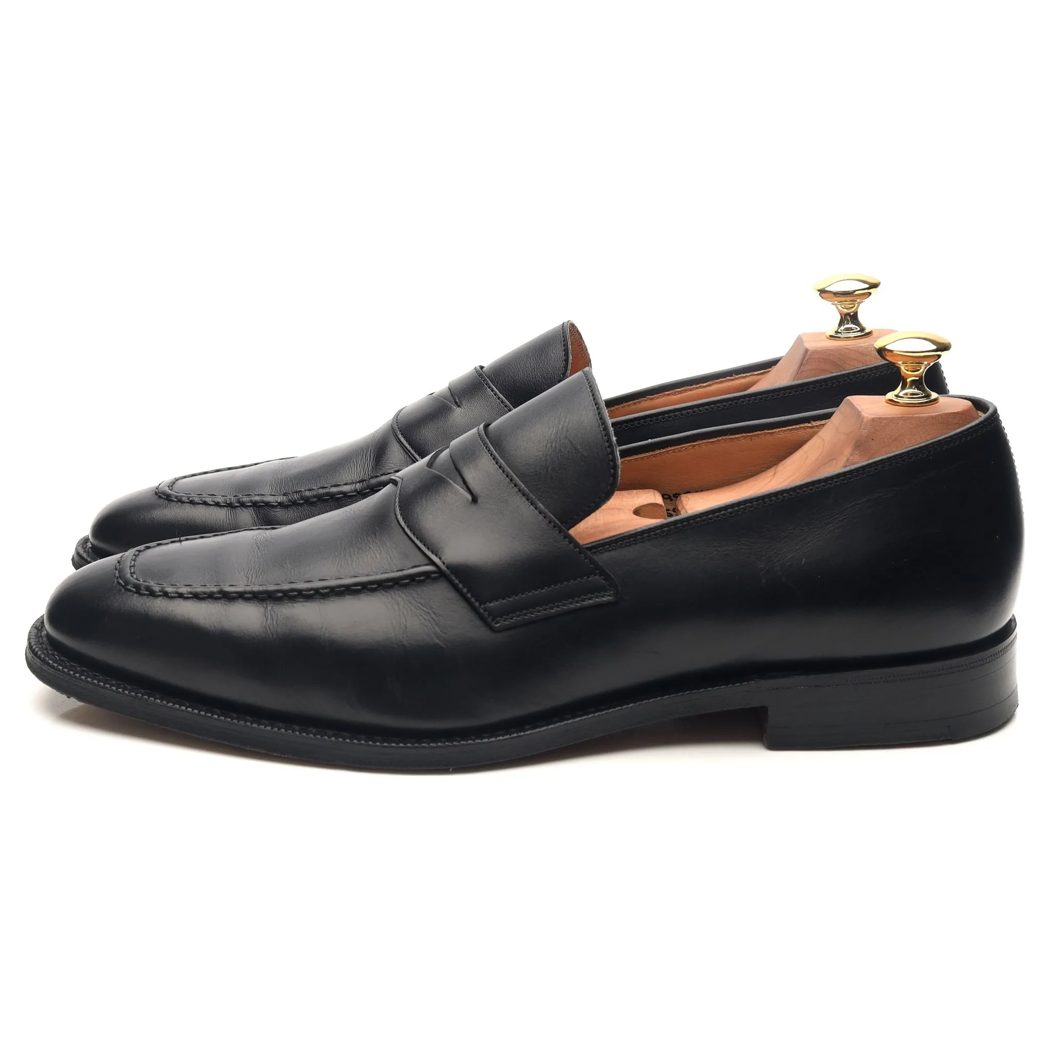 'Hertford' Black Leather Loafers UK 9.5 G