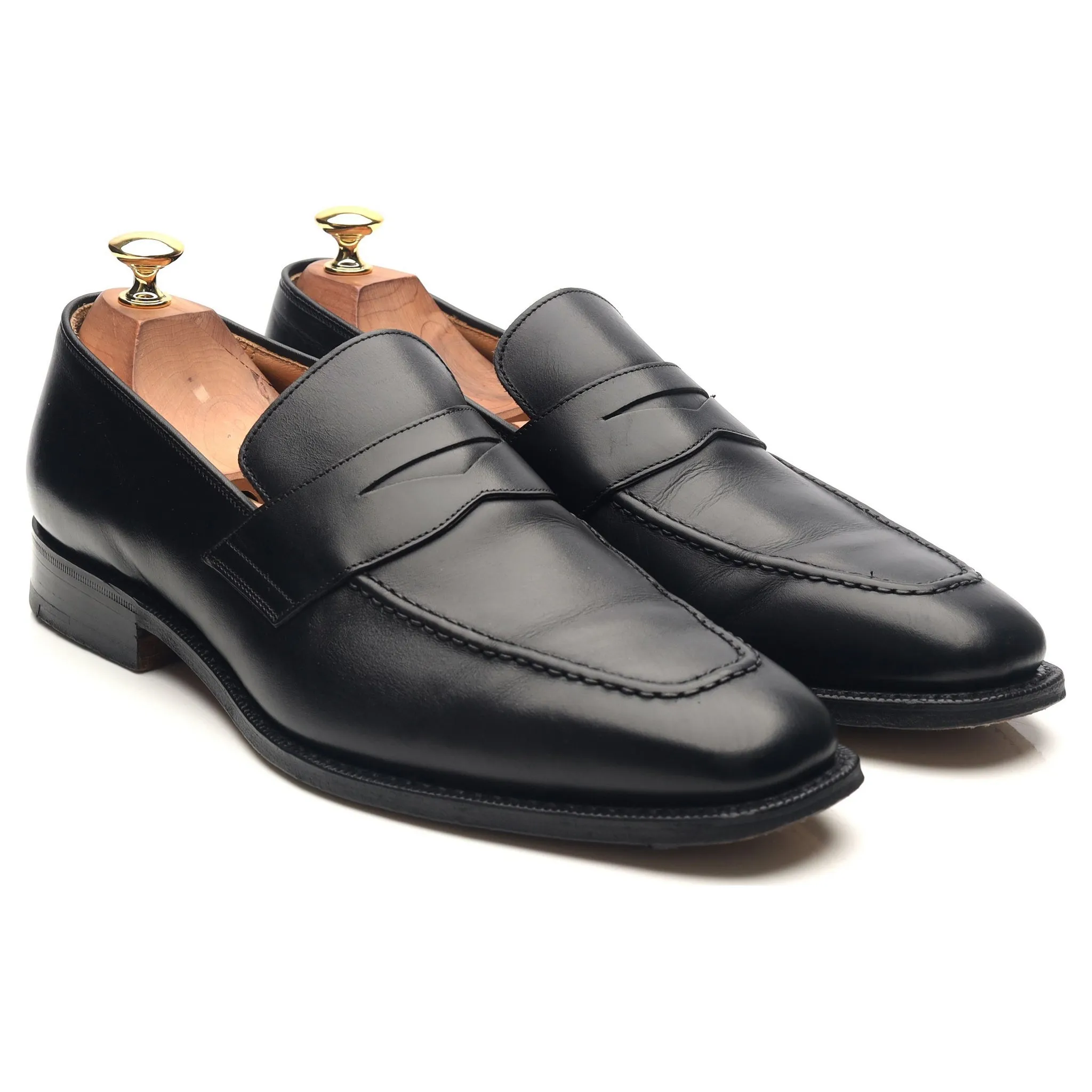 'Hertford' Black Leather Loafers UK 9.5 G