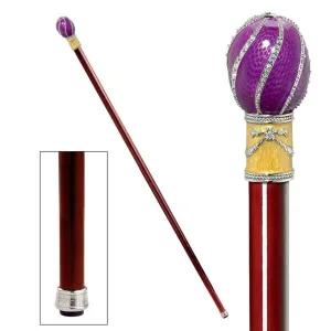 Imperial Solid Hardwood Enameled Elegant Walking Stick Collectible Not intended for Orthopedic use.