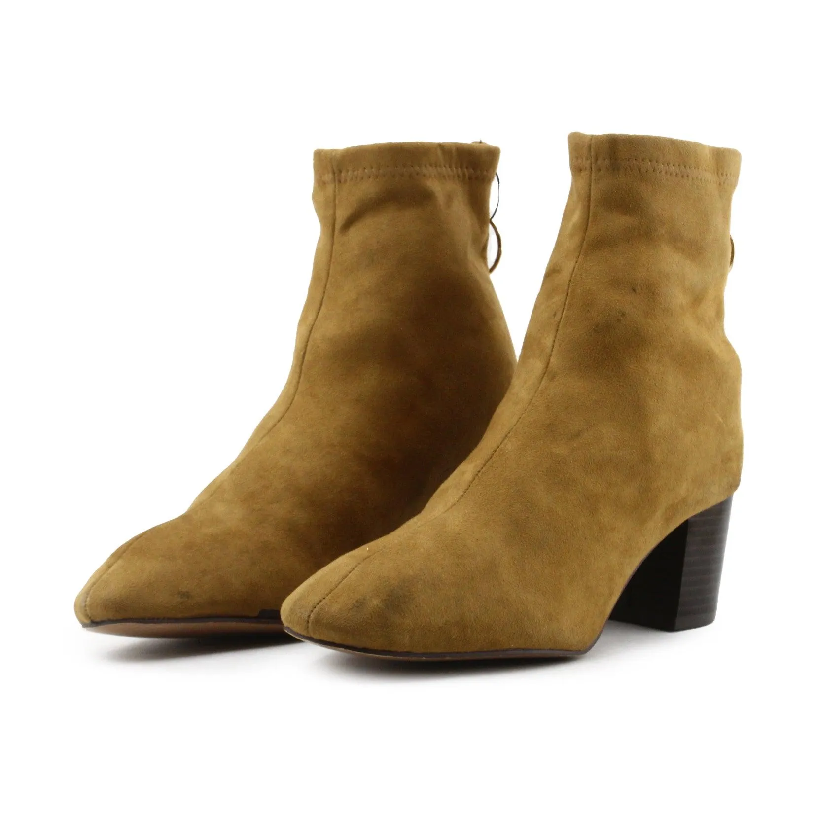 Lefties Zipper Block Heels Ankle Boots | Suede