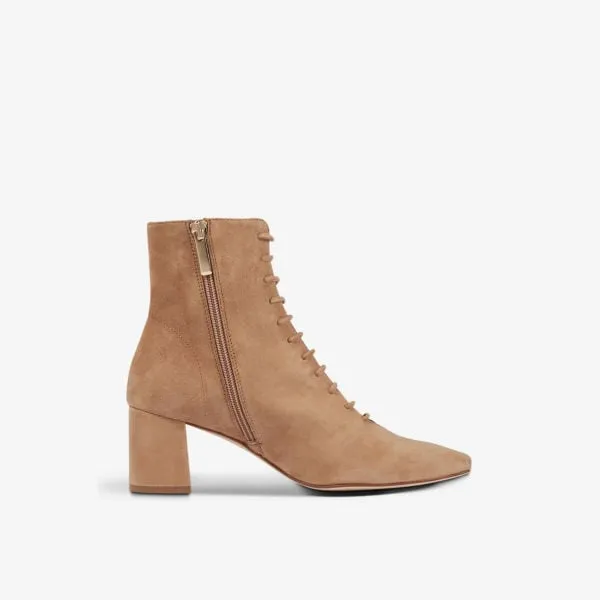 Lk Bennett Leather Heeled Leather Ankle Boots Lk Bennett Tan-Tan