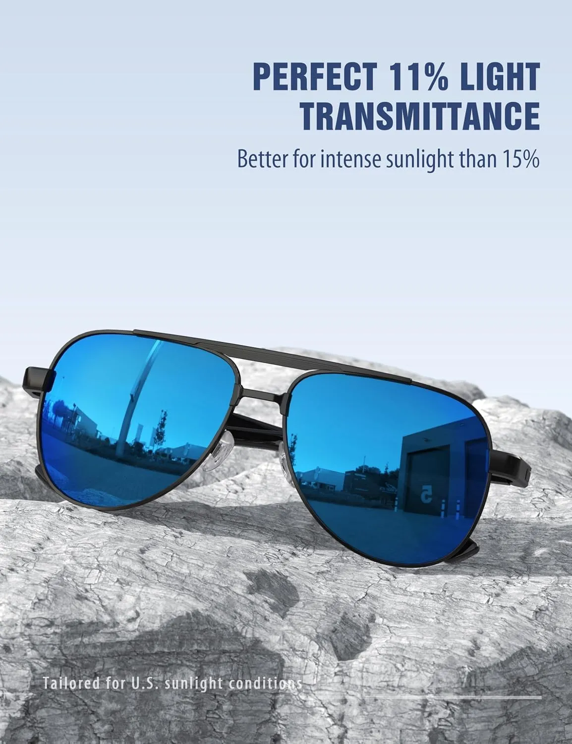 LUENX Aviator Sunglasses for Men Polarized Trendy Shades Driving UV 400 Protection
