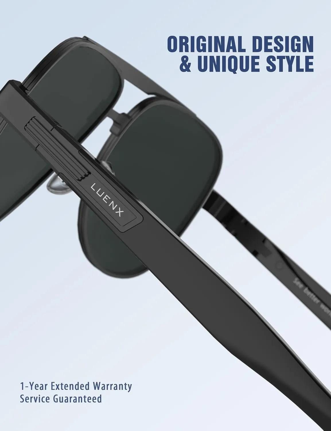 LUENX Aviator Sunglasses for Men Polarized Trendy Shades Driving UV 400 Protection
