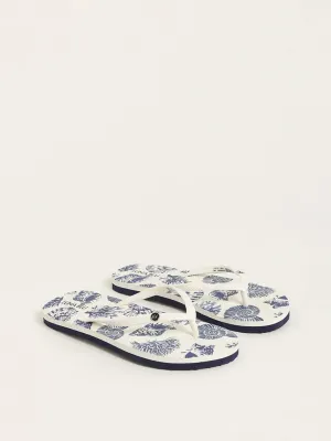 LUNA BLU White Seashell Design Flip-Flops