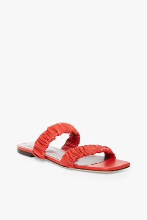 MAYA RUCHED SANDAL | SCARLET