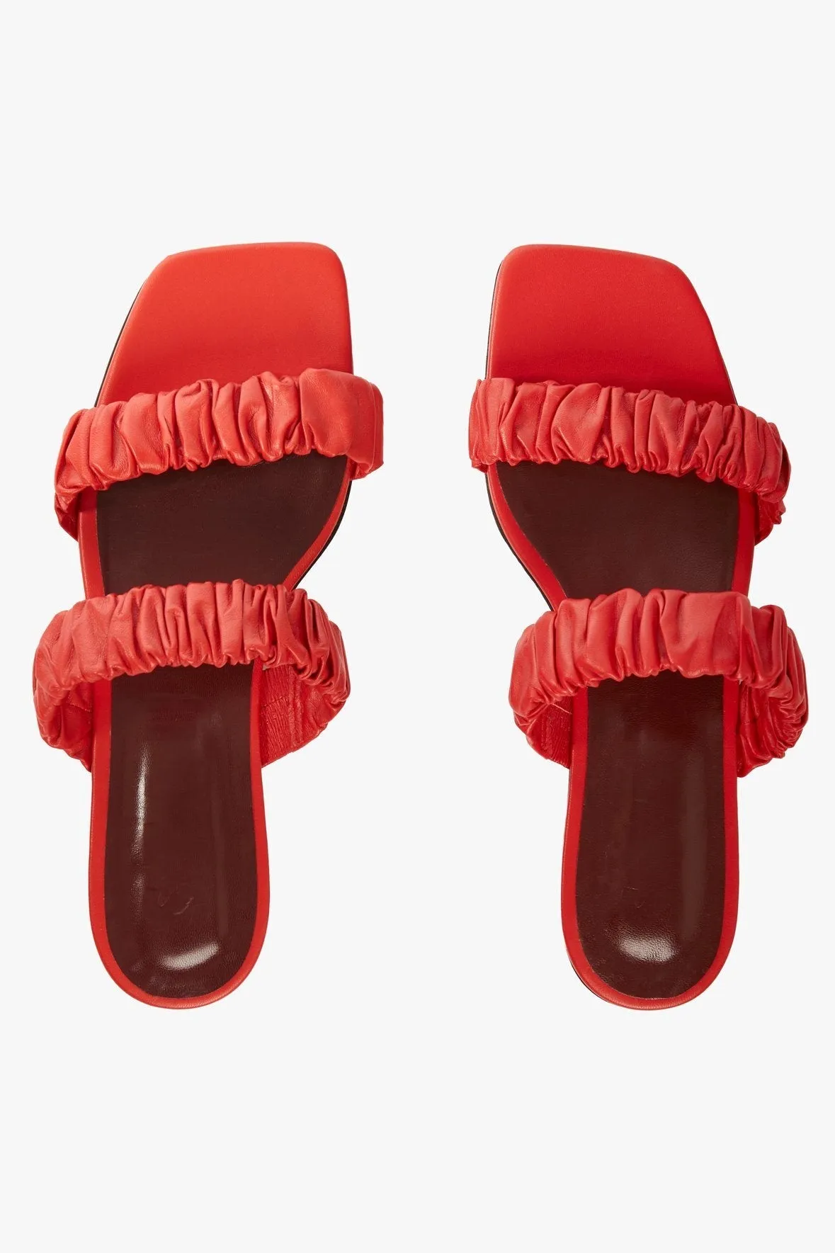MAYA RUCHED SANDAL | SCARLET