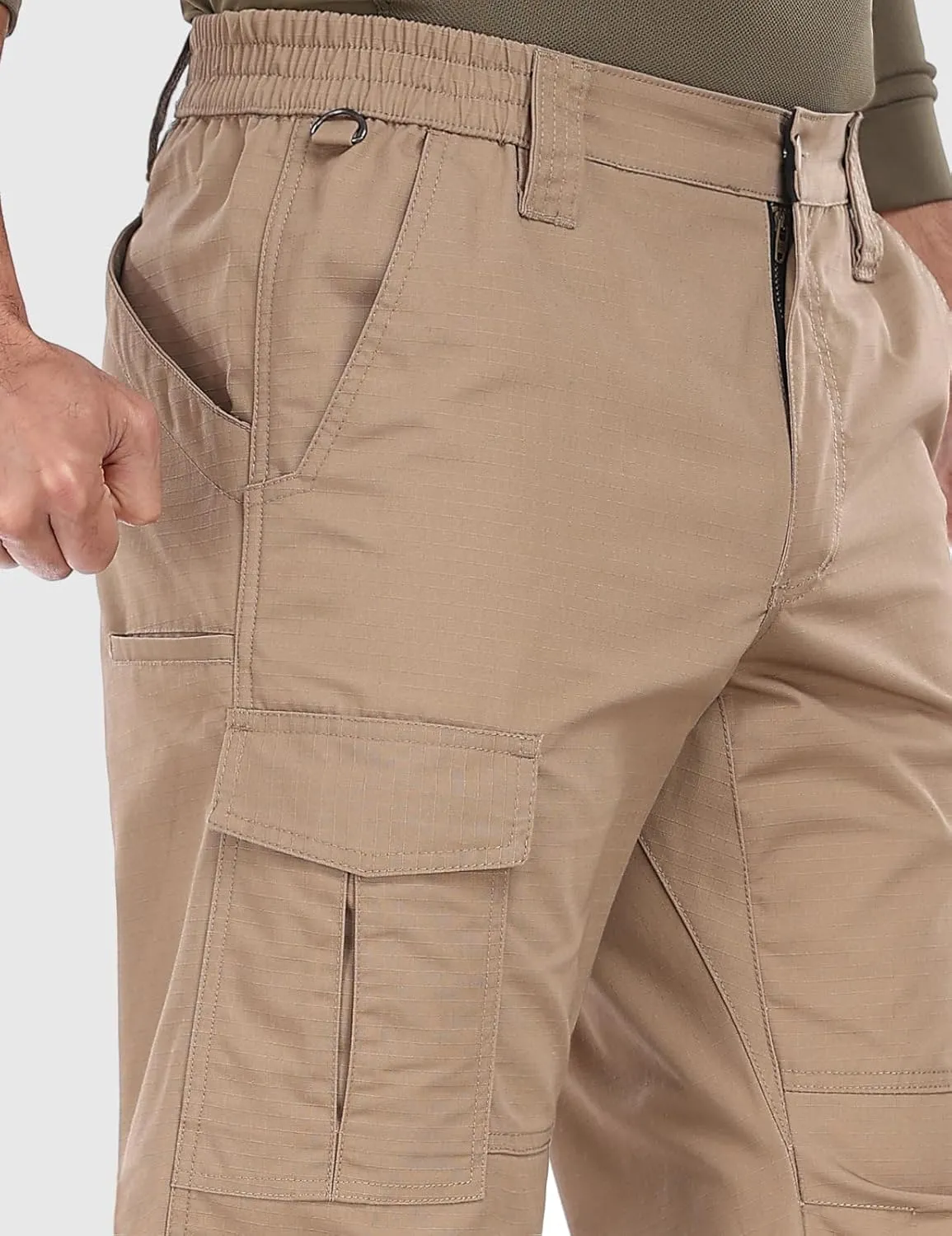 Mens Cargo Work Pants Durable Ripstop Tactical Pants with 7 Pockets Outdoor Water Resistant Hiking Woking Construction Pants