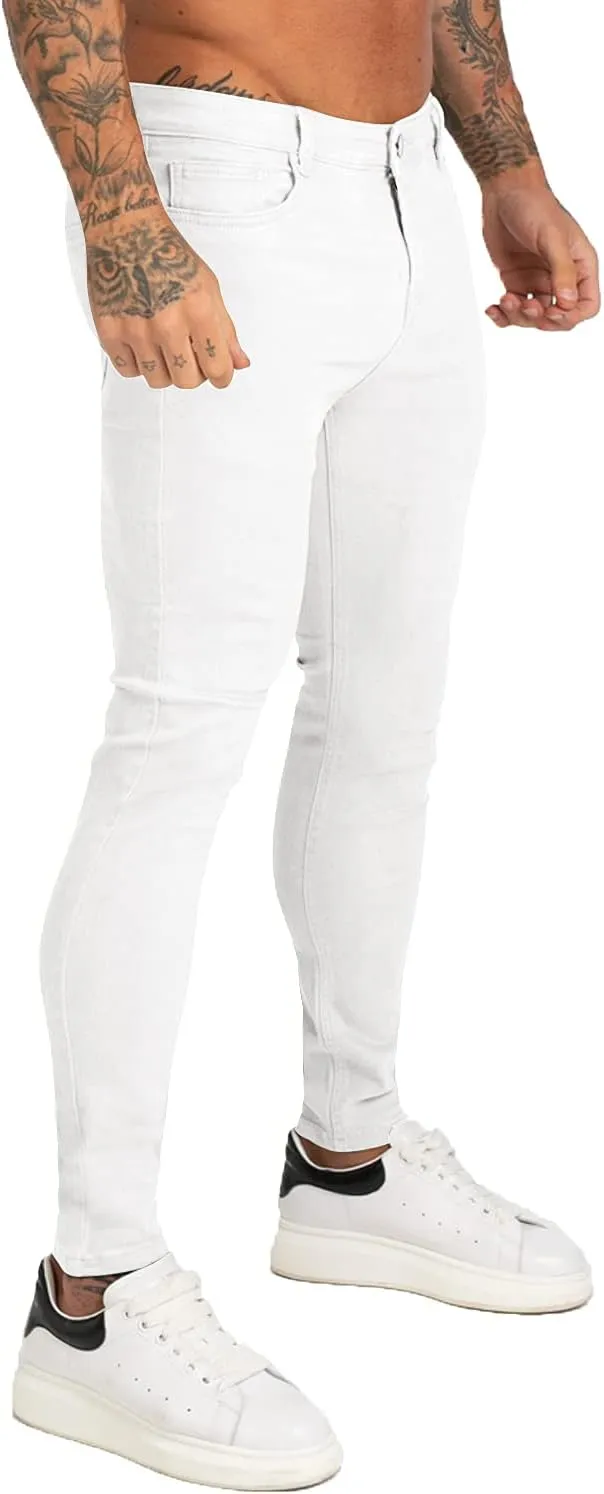 Mens Jeans Skinny Stretch Premium High Rise Colored Jeans Expandable Waist