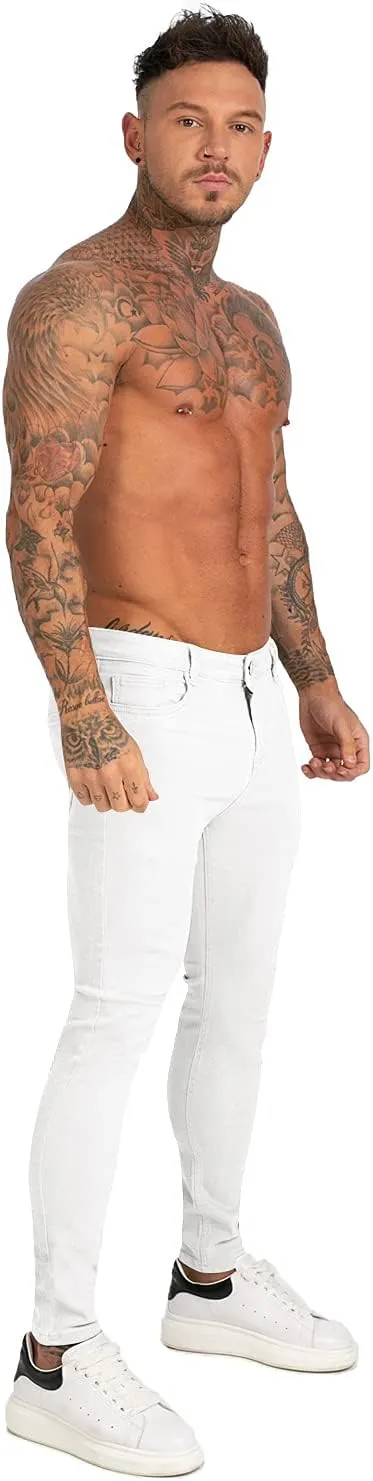 Mens Jeans Skinny Stretch Premium High Rise Colored Jeans Expandable Waist