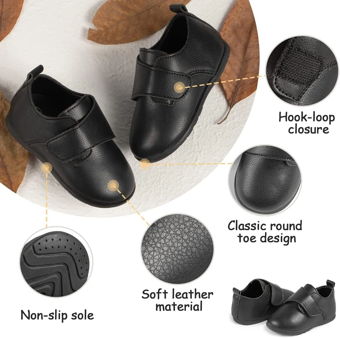 ohsofy Infant Baby Boy Oxford Shoes PU Leather Loafers Rubber and Soft Sole Wedding Dress Shoes Toddler Girl Baby Walking Shoes