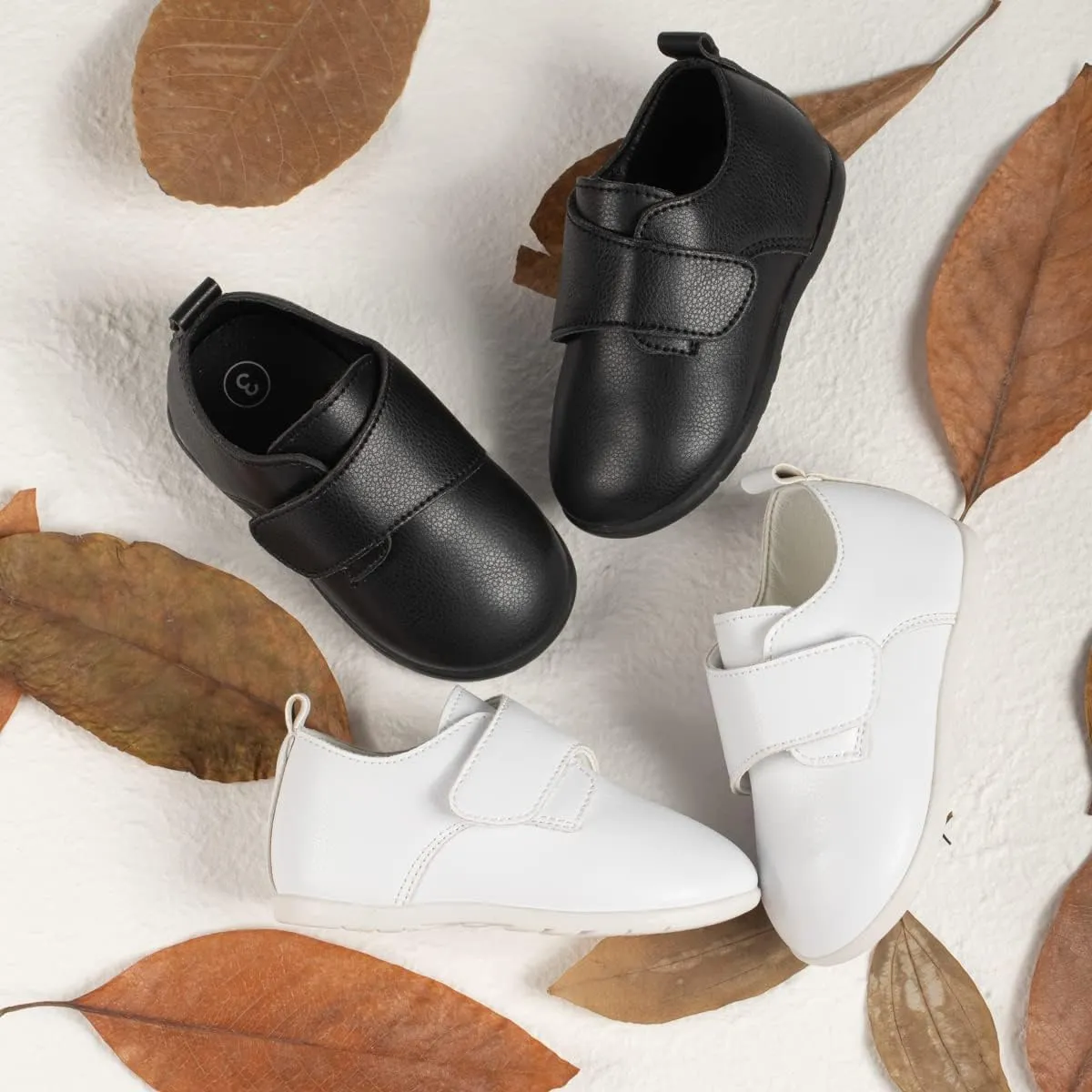 ohsofy Infant Baby Boy Oxford Shoes PU Leather Loafers Rubber and Soft Sole Wedding Dress Shoes Toddler Girl Baby Walking Shoes