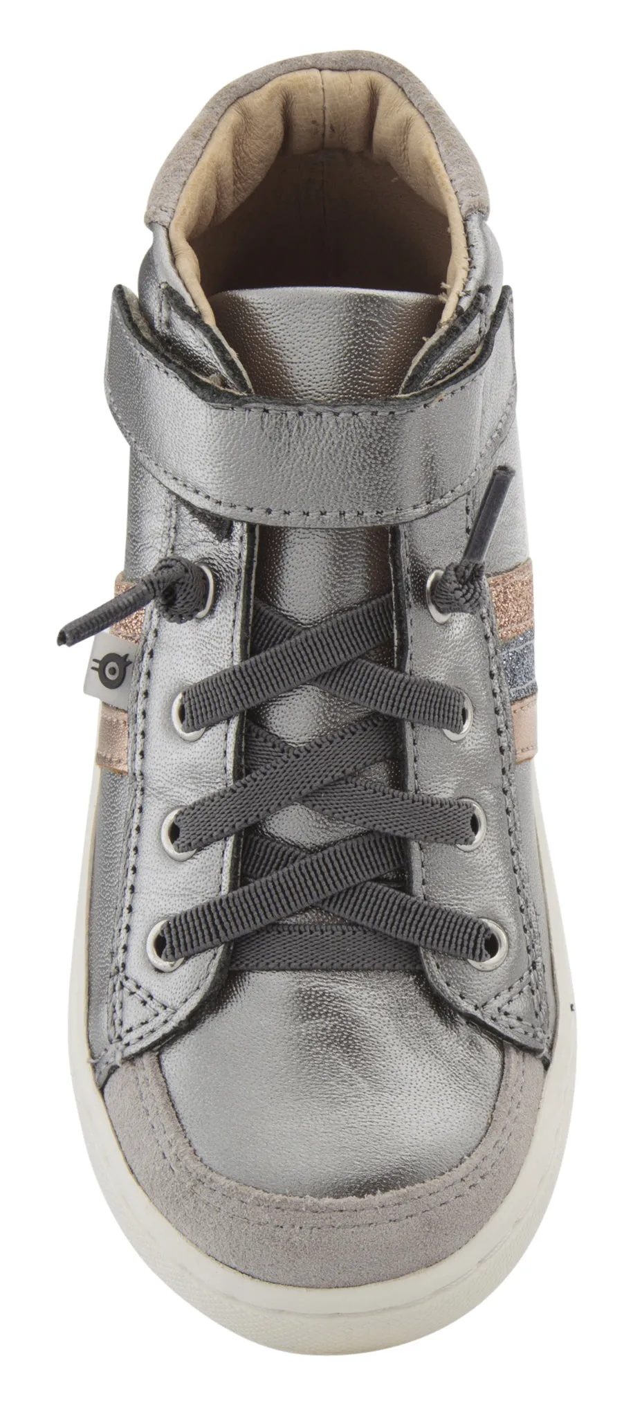 Old Soles Boy's & Girl's  Glambo High Top Leather Sneakers - Rich Silver/Copper/Glam Gunmetal/Glam Copper