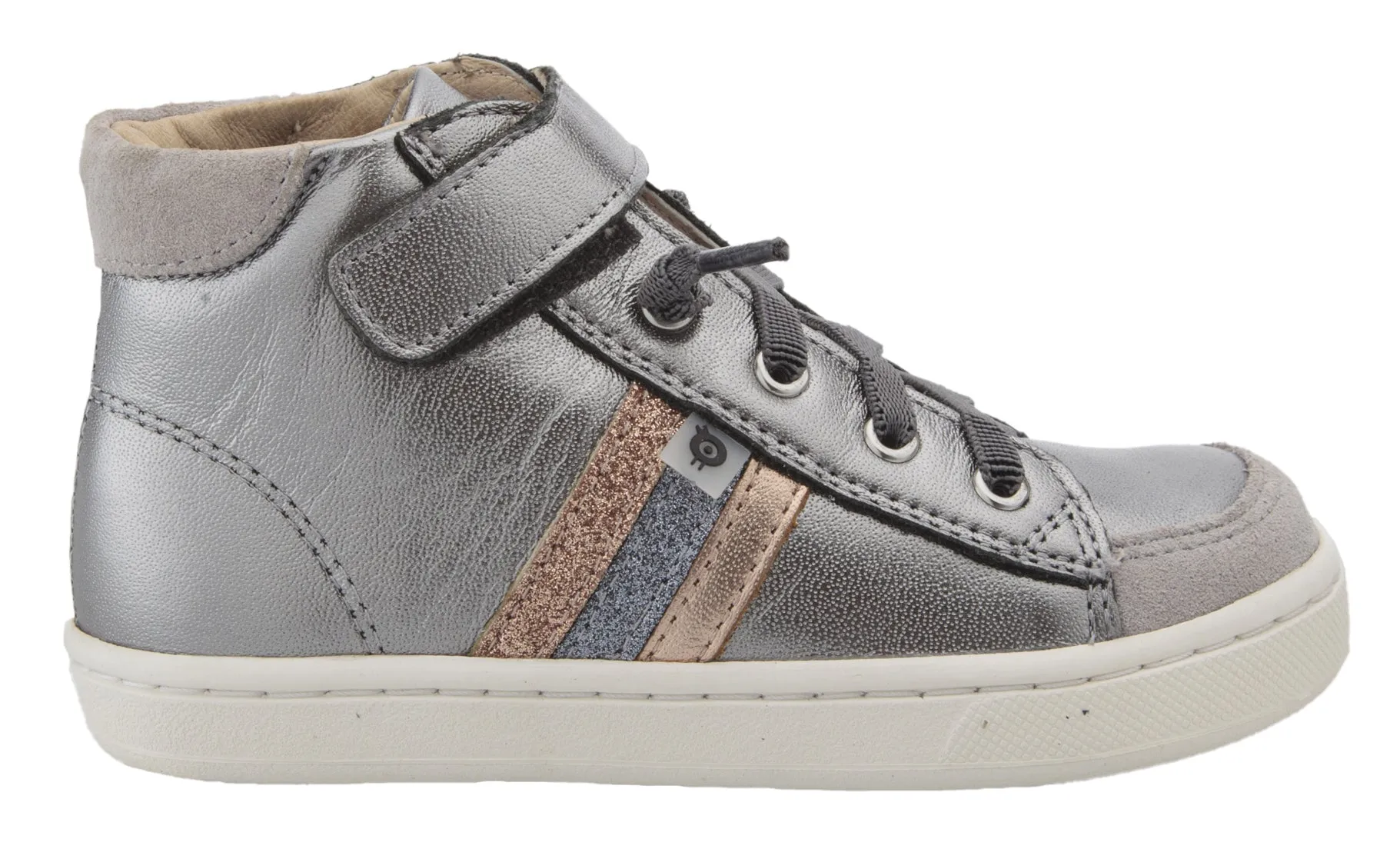 Old Soles Boy's & Girl's  Glambo High Top Leather Sneakers - Rich Silver/Copper/Glam Gunmetal/Glam Copper