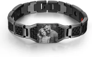 Personalized Photo Bracelet for Men Customized Picture Bracelet Gifts for Dad Husband Brother Fathers Day