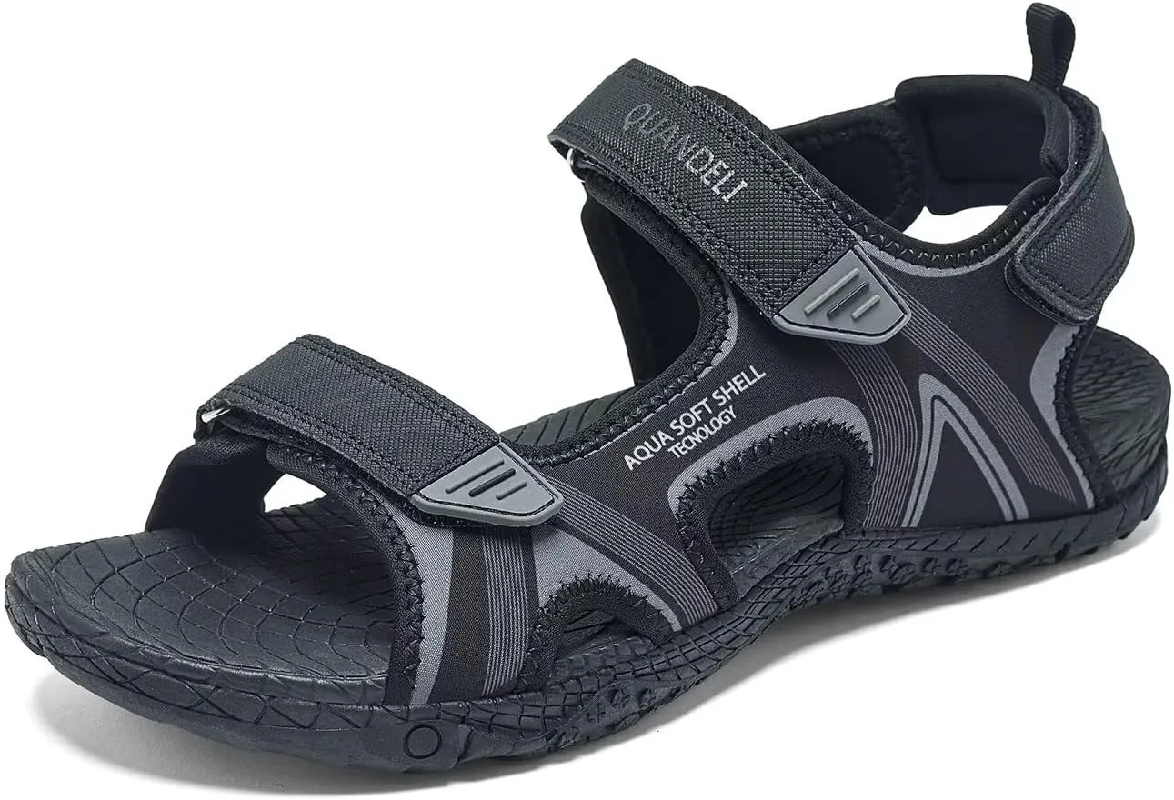 QUANDELI Men's Sport Sandals, Open Toe Water Sandals with Arch Support Waterproof Lightweight Casual Athletic Sandals for Outdoor Beach Travel Summer