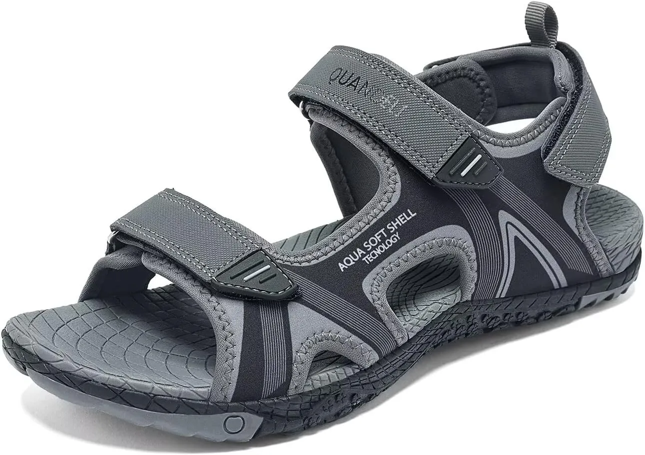 QUANDELI Men's Sport Sandals, Open Toe Water Sandals with Arch Support Waterproof Lightweight Casual Athletic Sandals for Outdoor Beach Travel Summer