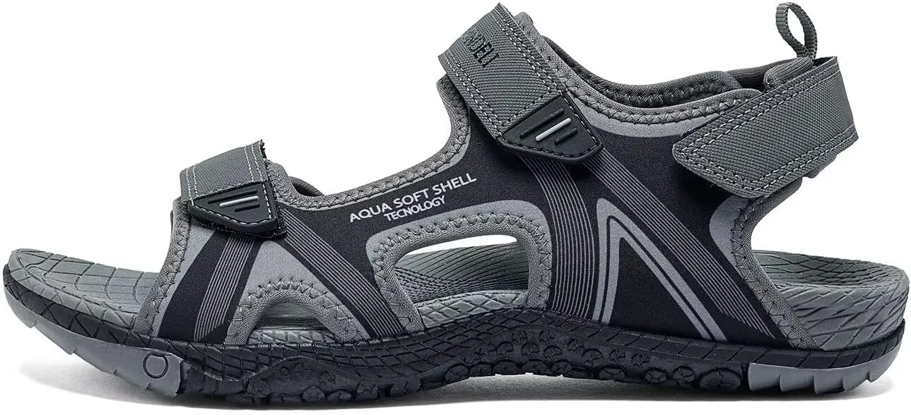 QUANDELI Men's Sport Sandals, Open Toe Water Sandals with Arch Support Waterproof Lightweight Casual Athletic Sandals for Outdoor Beach Travel Summer